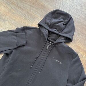 Tesla Black Full Zip Jacket Hoodie Men's Sz XL Electric Car